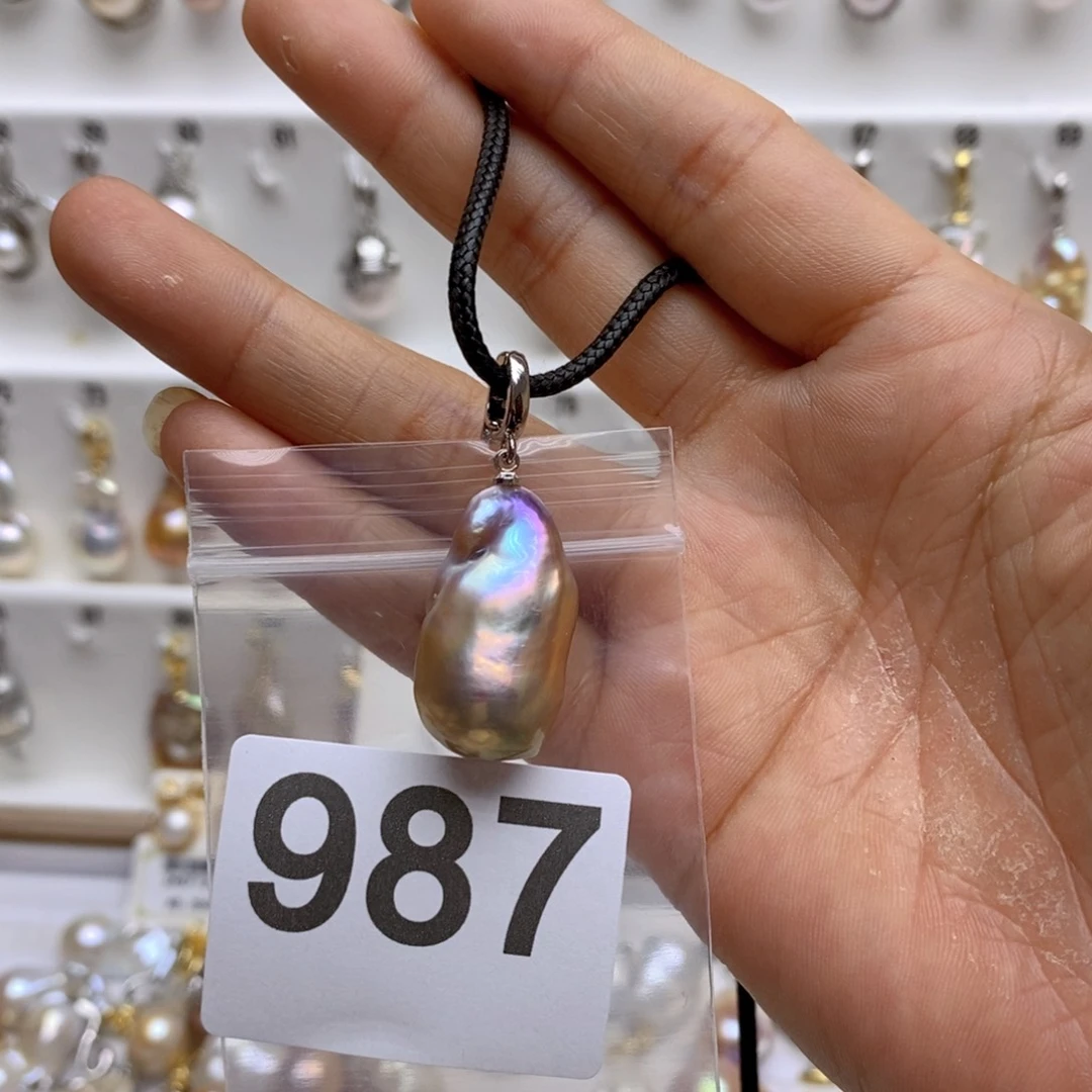 淡水珍珠颈饰银S925镶嵌987