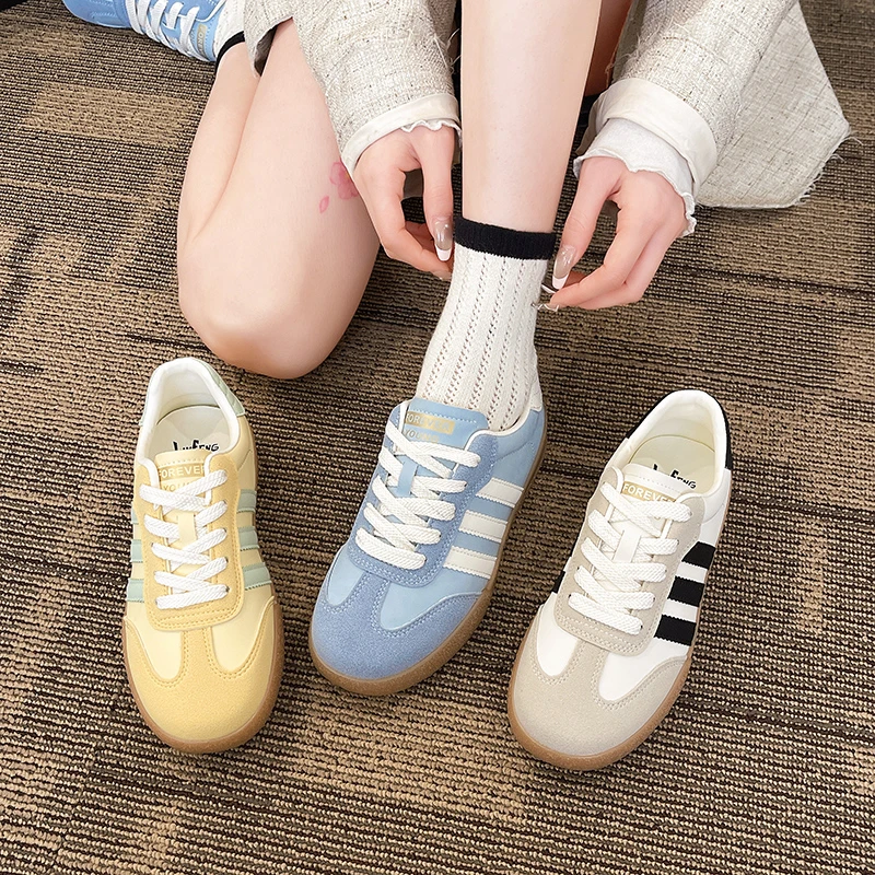 云朵感芭蕾德训鞋真皮透气阿甘鞋女2025新款夏季休闲运动小白鞋潮