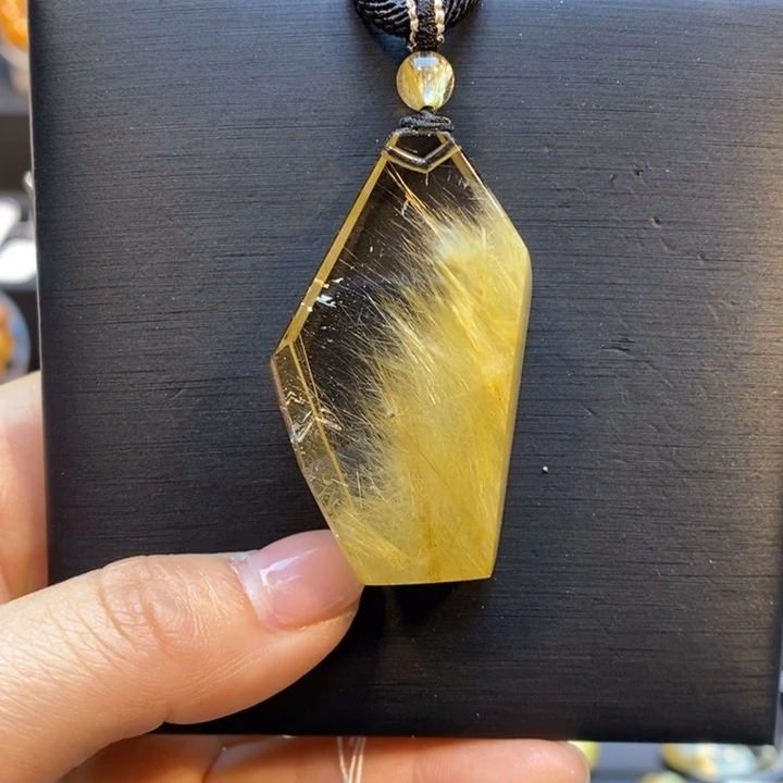 发晶颈饰未镶嵌金发晶随行吊坠