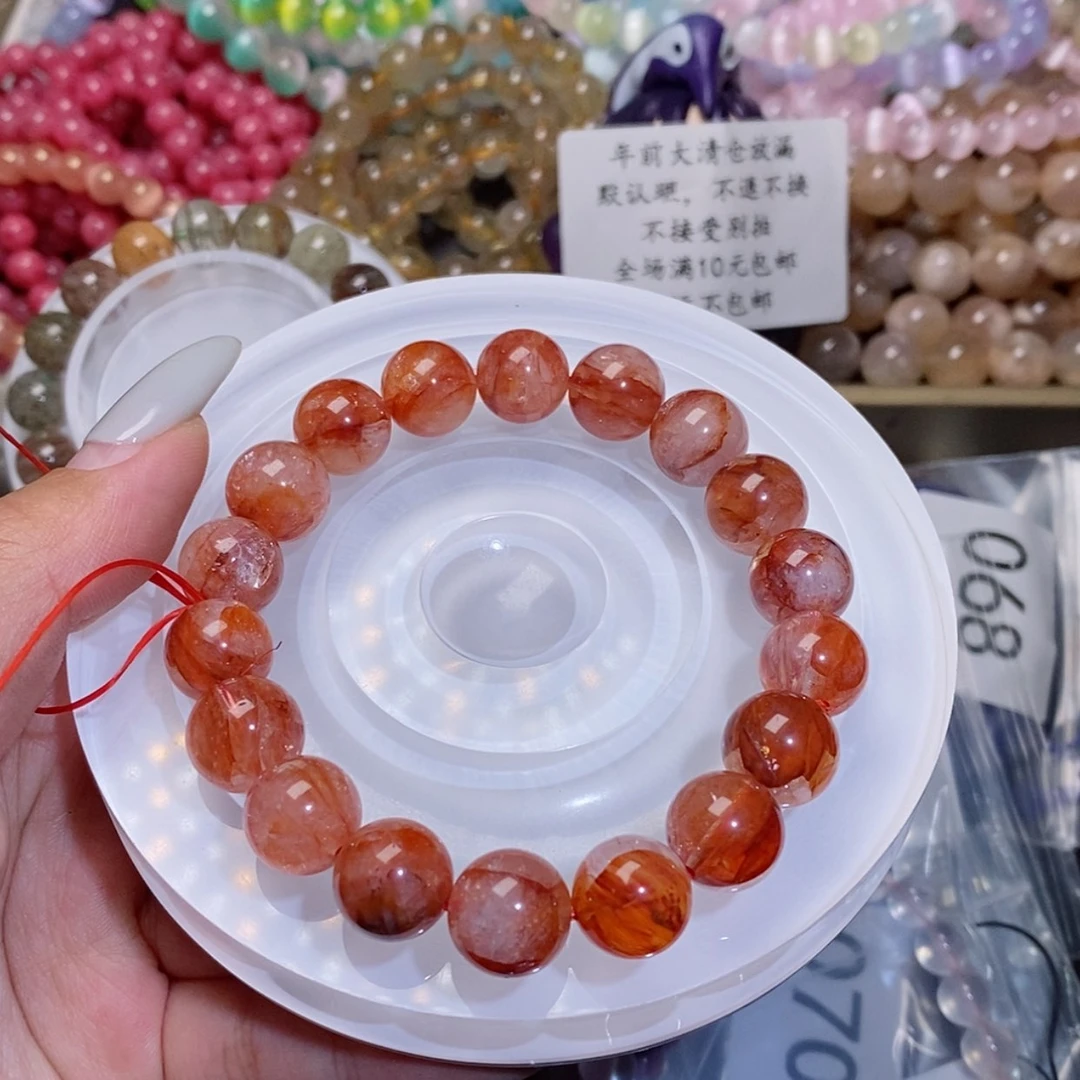 【闪购商品】水晶手链银S925镶嵌红胶花078