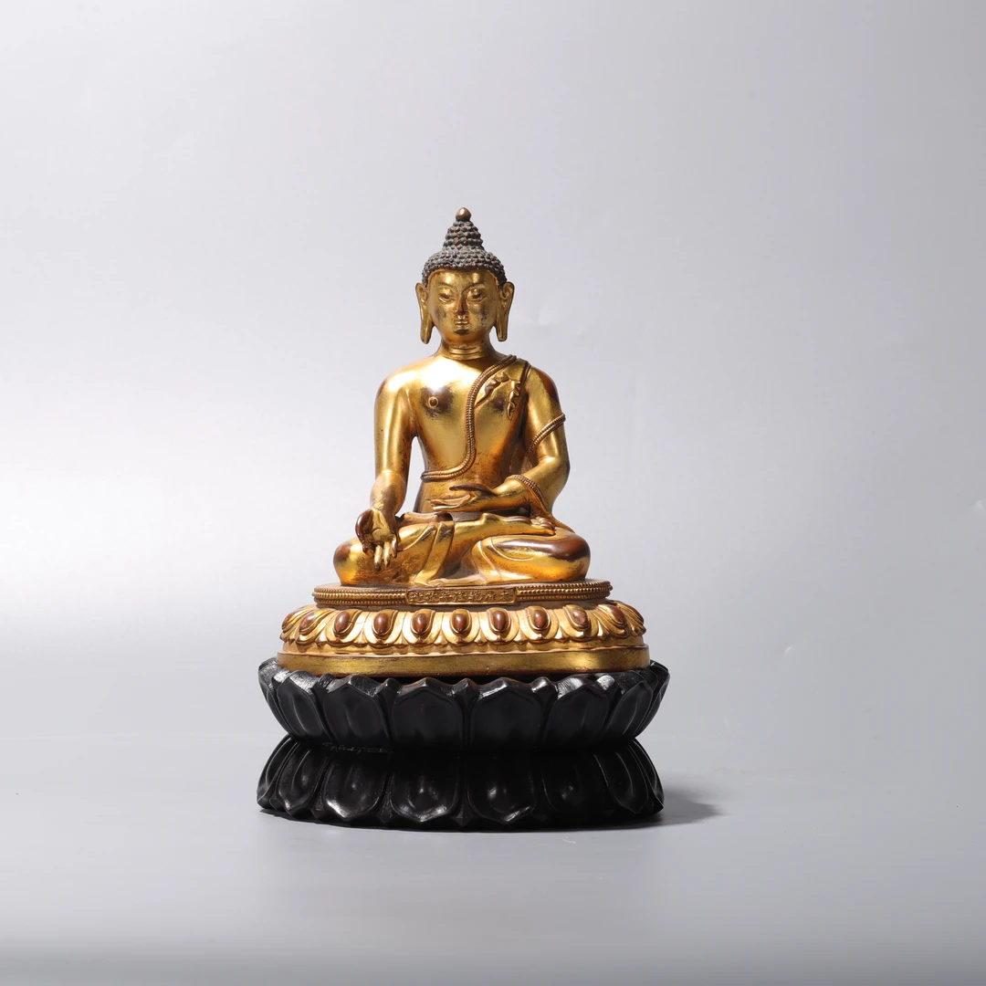 lot41 Z清代 铜鎏金释迦摩尼