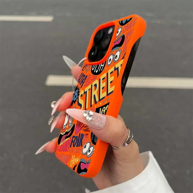 街头涂鸦插画适用无边框iPhone16半包15promax14手机壳13