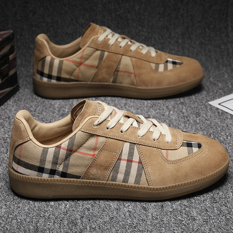 【高奢限定】经典阿甘鞋四季时尚格子拼色男女同款休闲真皮轻奢板鞋