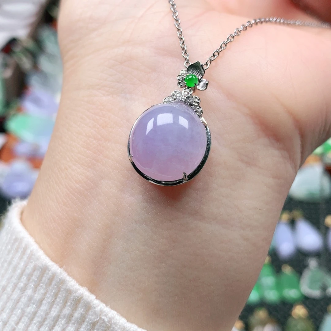 吊坠(不含链)18K金镶嵌翡翠