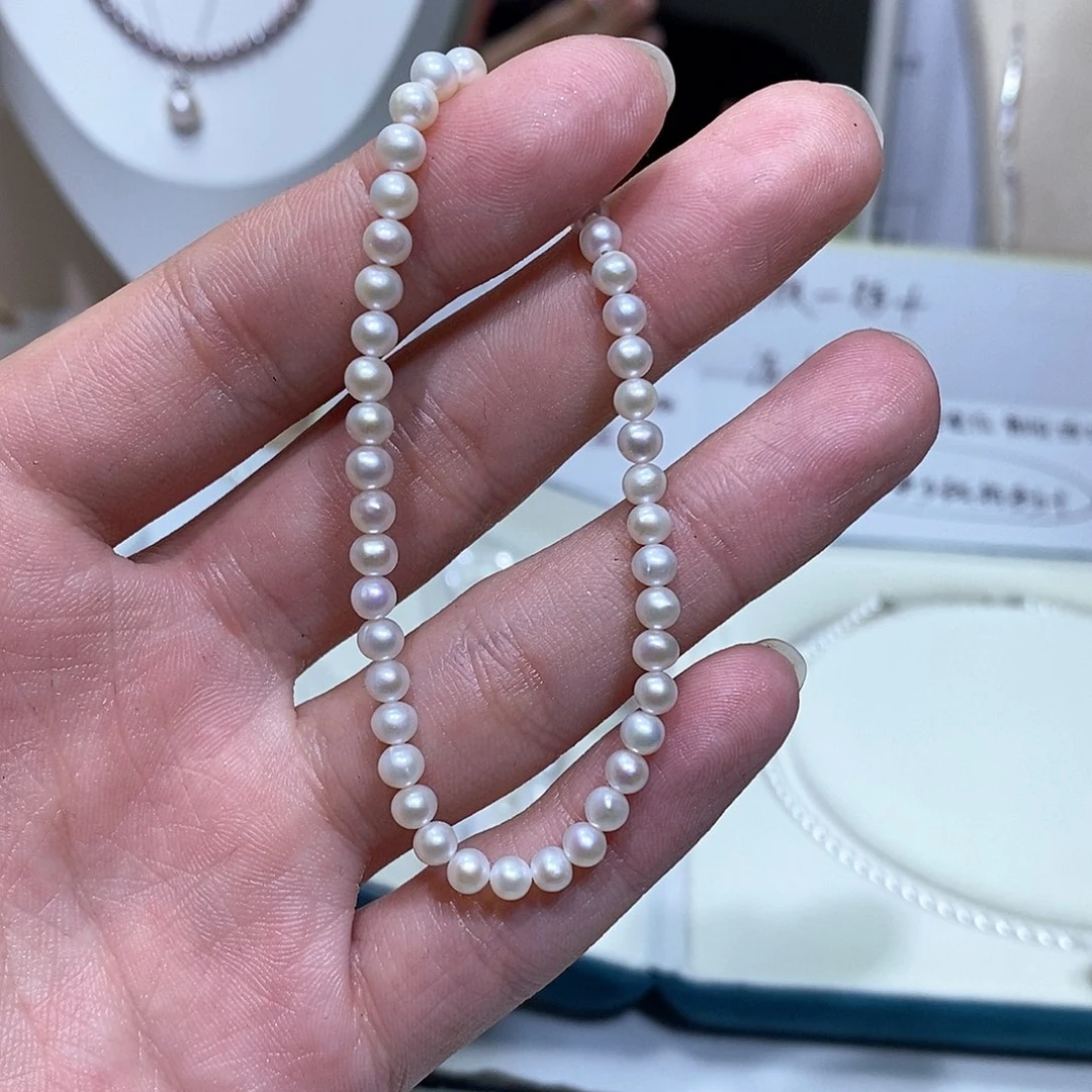 淡水珍珠银S925镶嵌颈饰