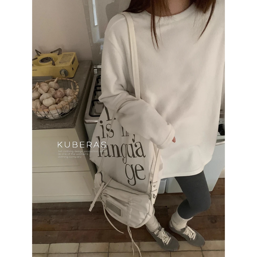 VUMP【舒适毛巾绒】必入打底 加厚抓绒纯色长袖圆领宽松T恤秋冬保暖