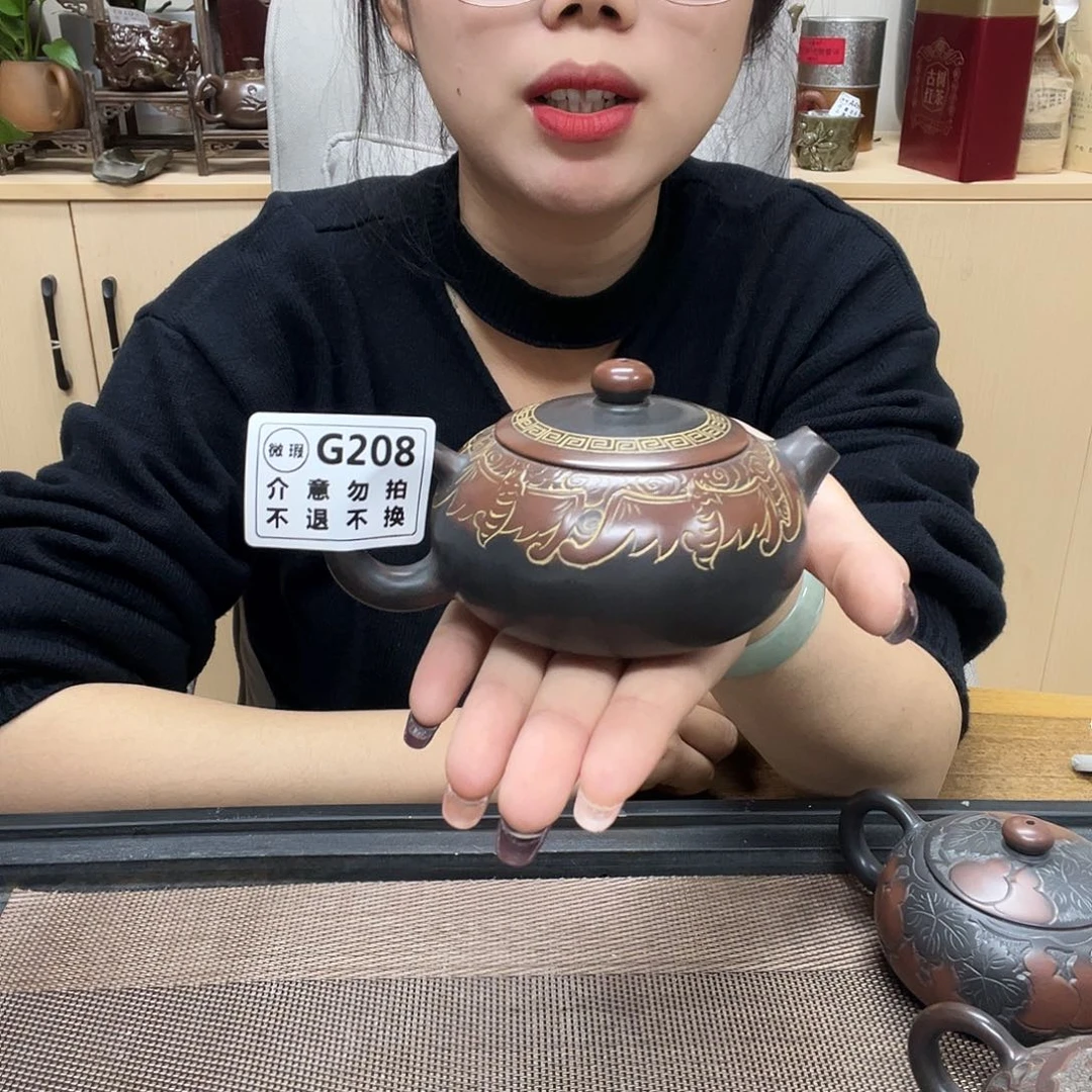 壶用****6208老韩坭兴陶（0.0）微瑕五福临门