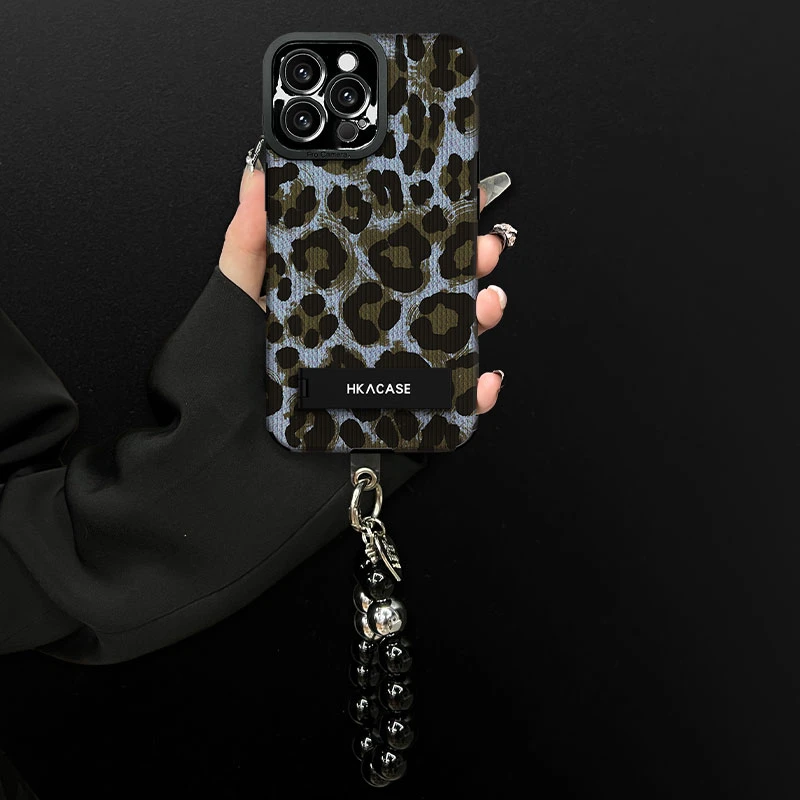 蓝豹纹适用苹果vivo华为oppo小米iPhone16瞳眼竖条纹手机壳