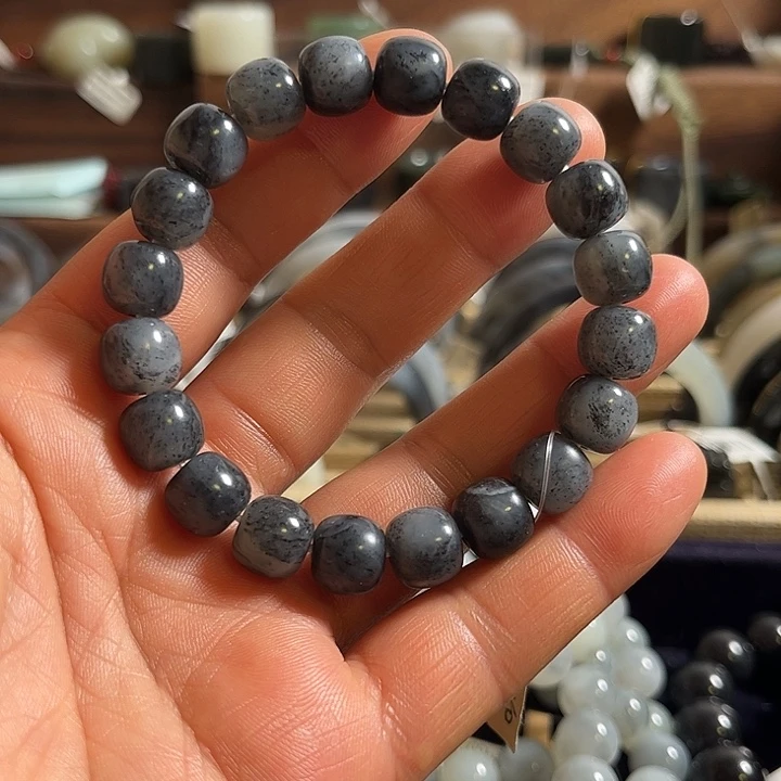 和田玉未镶嵌颈饰新疆和田玉青花籽卡9✖️10串