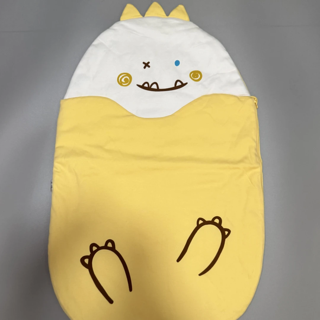 Mini吧啦新生婴儿防惊跳恒温睡袋襁褓春秋薄纯棉四季通用黄色粉色
