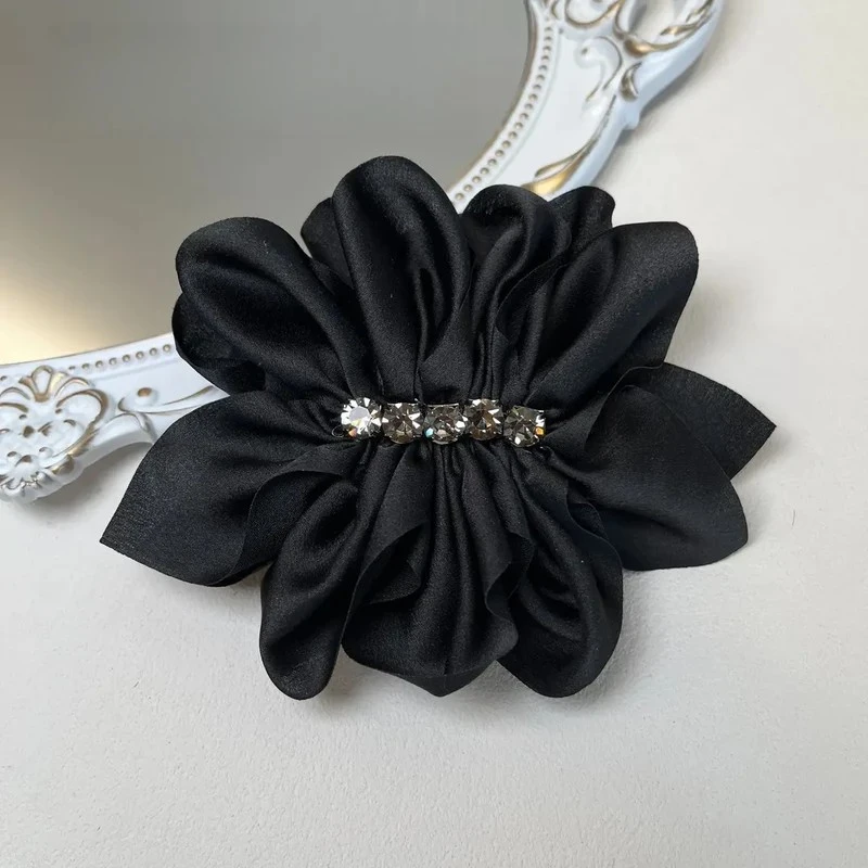 黑色轻奢高级感蝴蝶结香蕉夹发饰发夹低马尾简约气质优雅百搭