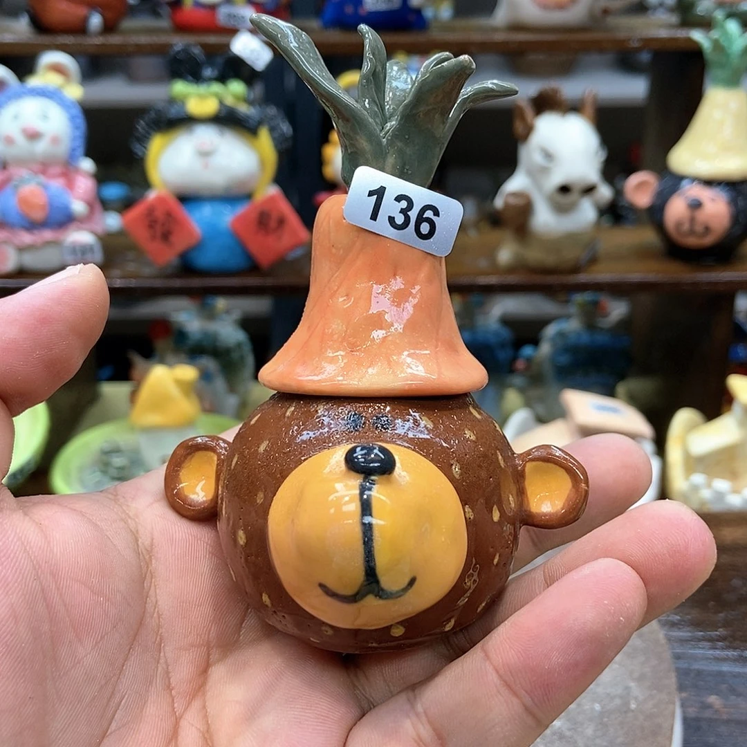 摆件直播间手工抽象陶瓷摆件136