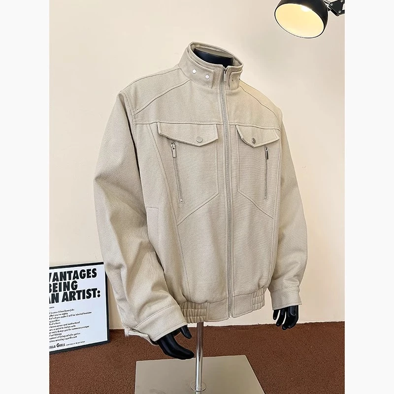 蛇年限定座山雕棉服男冬季加绒加厚重磅帆布夹克短款工装棉衣外套