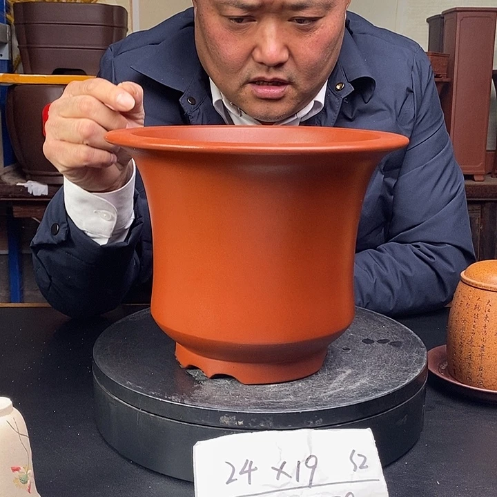 紫砂花盆货号一只GF79