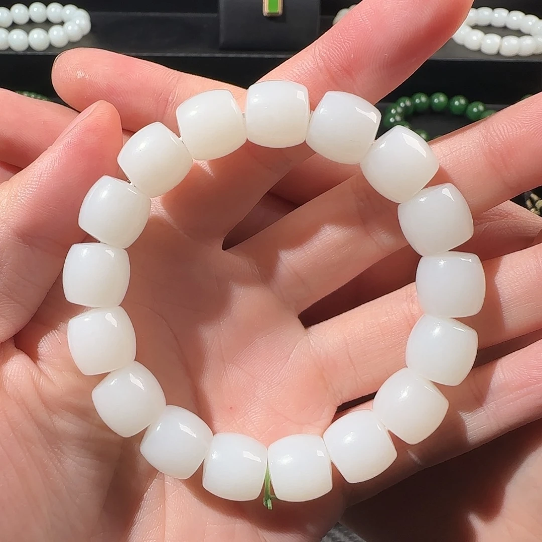 和田玉（白玉）未镶嵌手串卡12