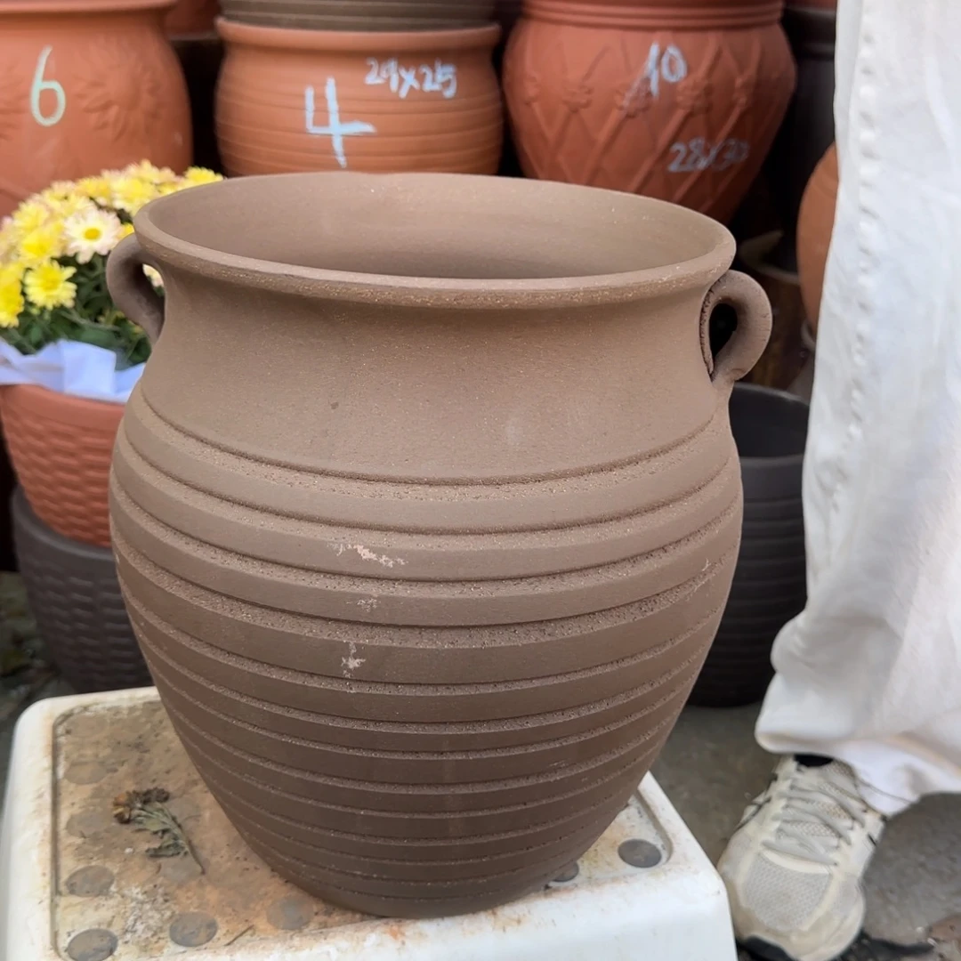 紫砂花盆口25高30宜兴紫砂