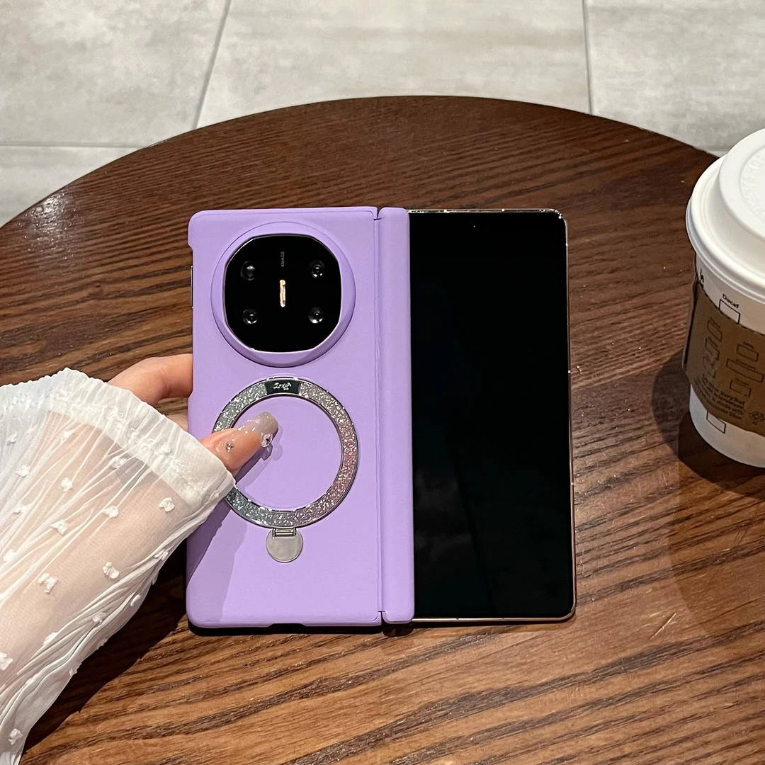 适用华为matex5折叠屏手机壳高级感皮质支架全包中轴matex6保护壳