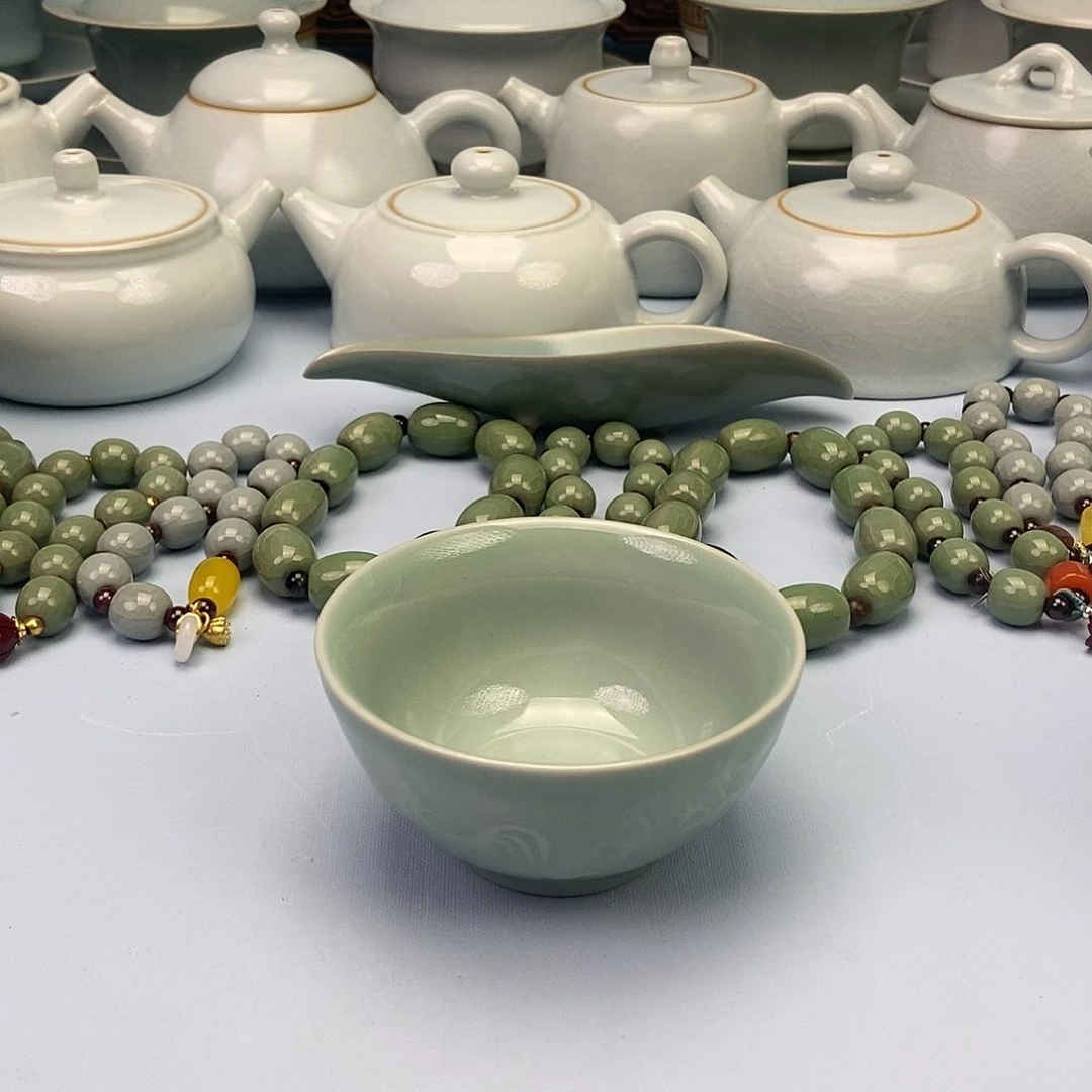 杯翠绿釉鸡缸杯原矿原釉原产地