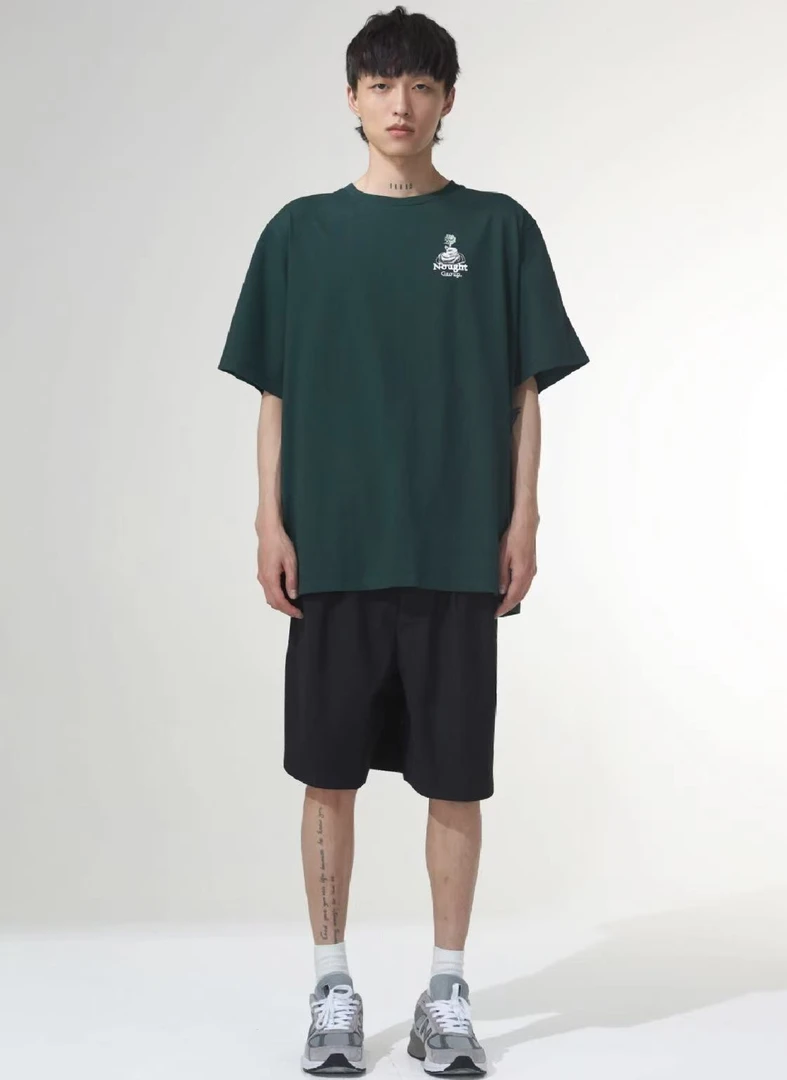 428深绿色青少年时尚潮流休闲短袖T恤