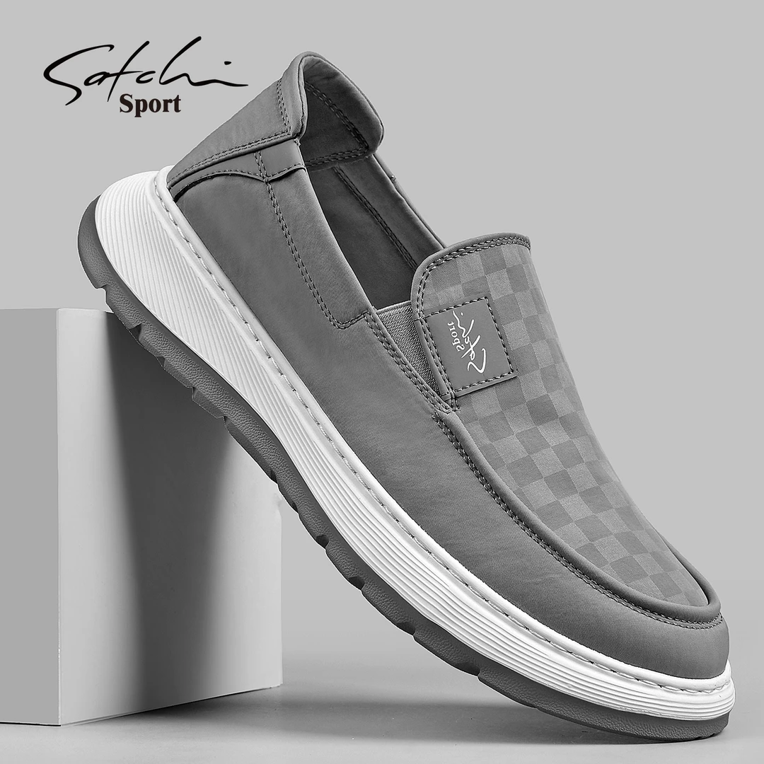 沙驰男鞋2025冬季新款舒适布鞋时尚圆头一脚蹬轻便透气休闲鞋子男