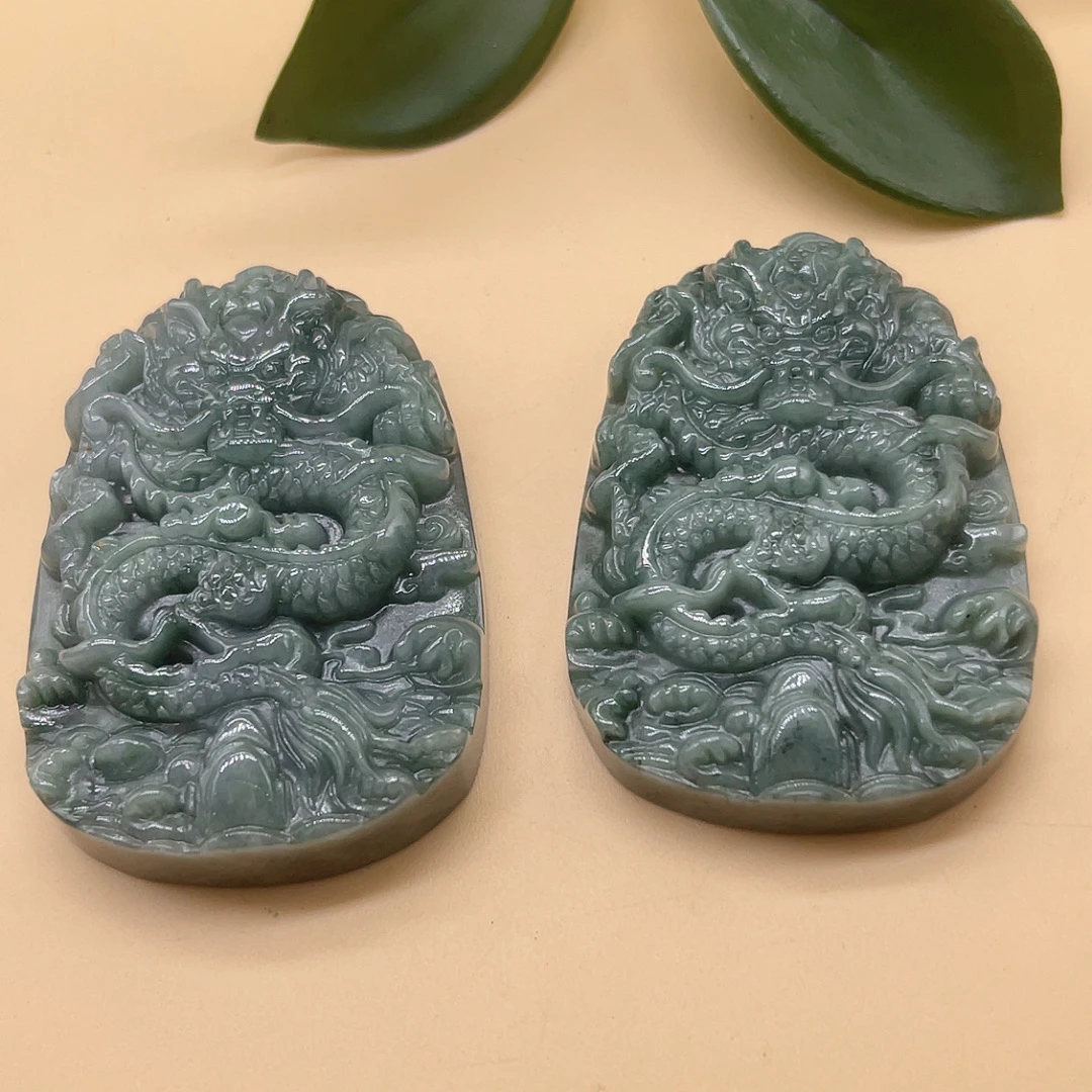 【玉美人】翡翠蓝水龙牌吊坠（多样性发货拍一发一）