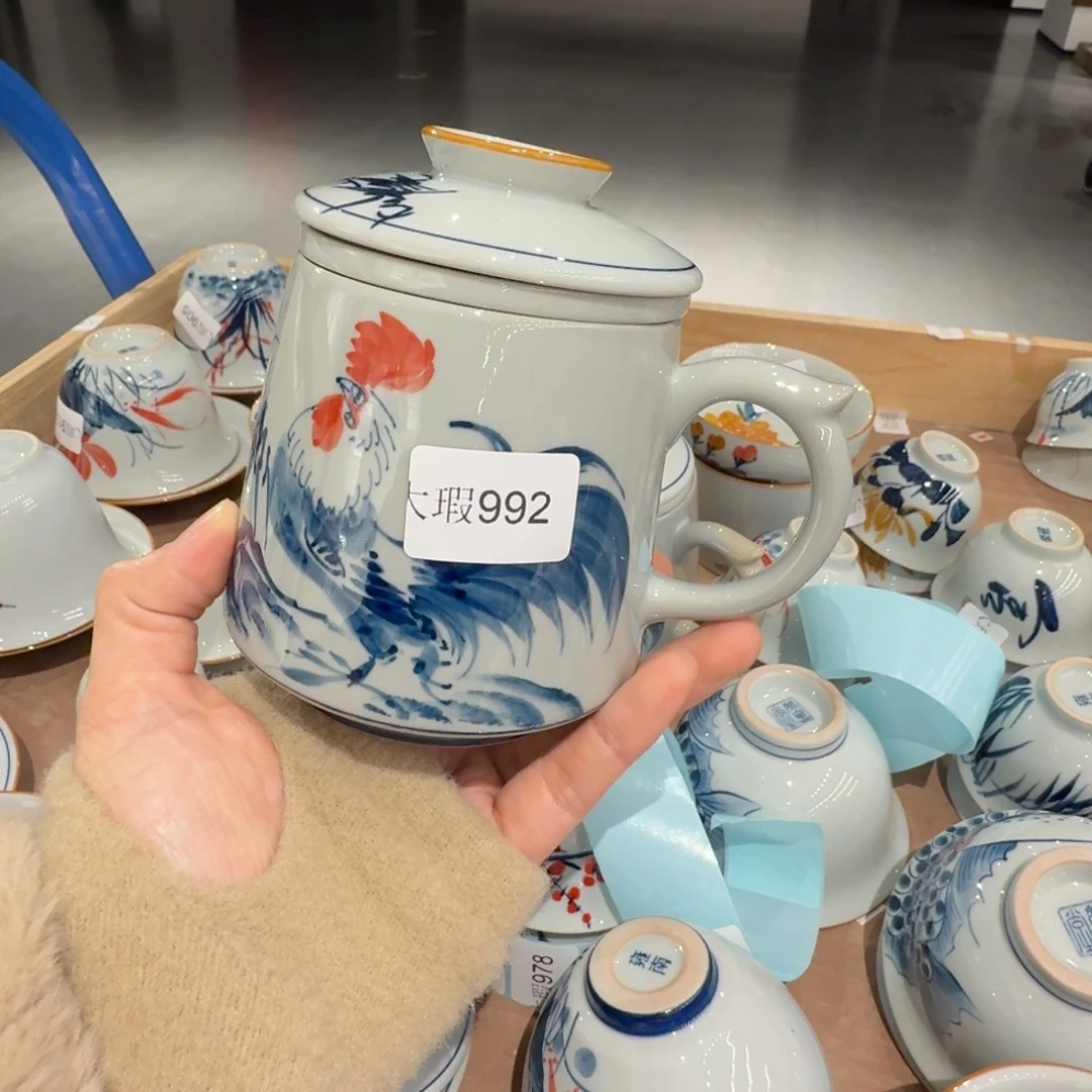 釉下手绘茶具微瑕