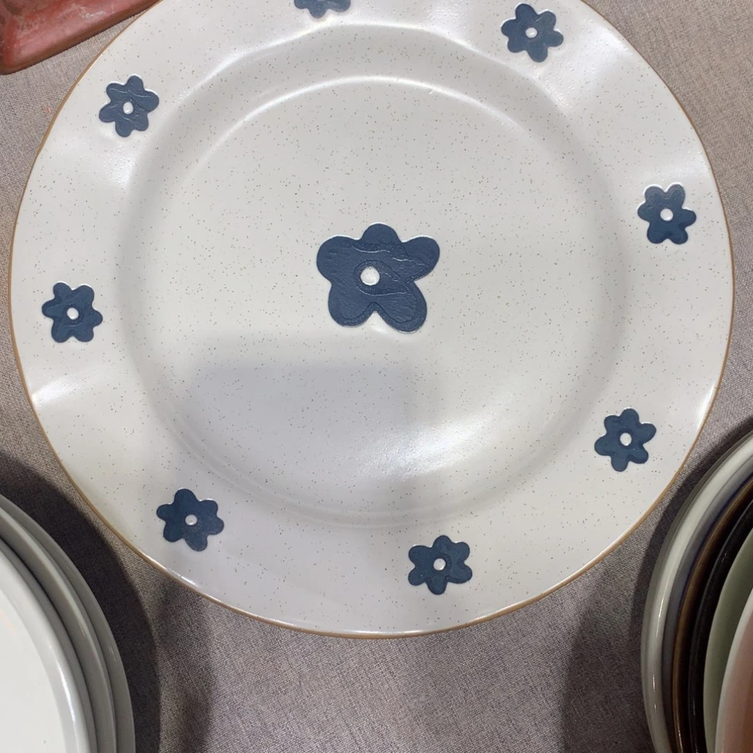 陶景德镇粗陶复古盘碗微瑕