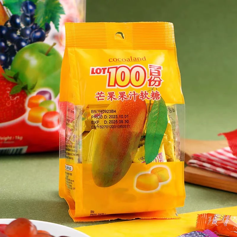 进口一百份芒果汁软糖lot100网红散装批发婚庆喜糖什锦QQ糖果零食