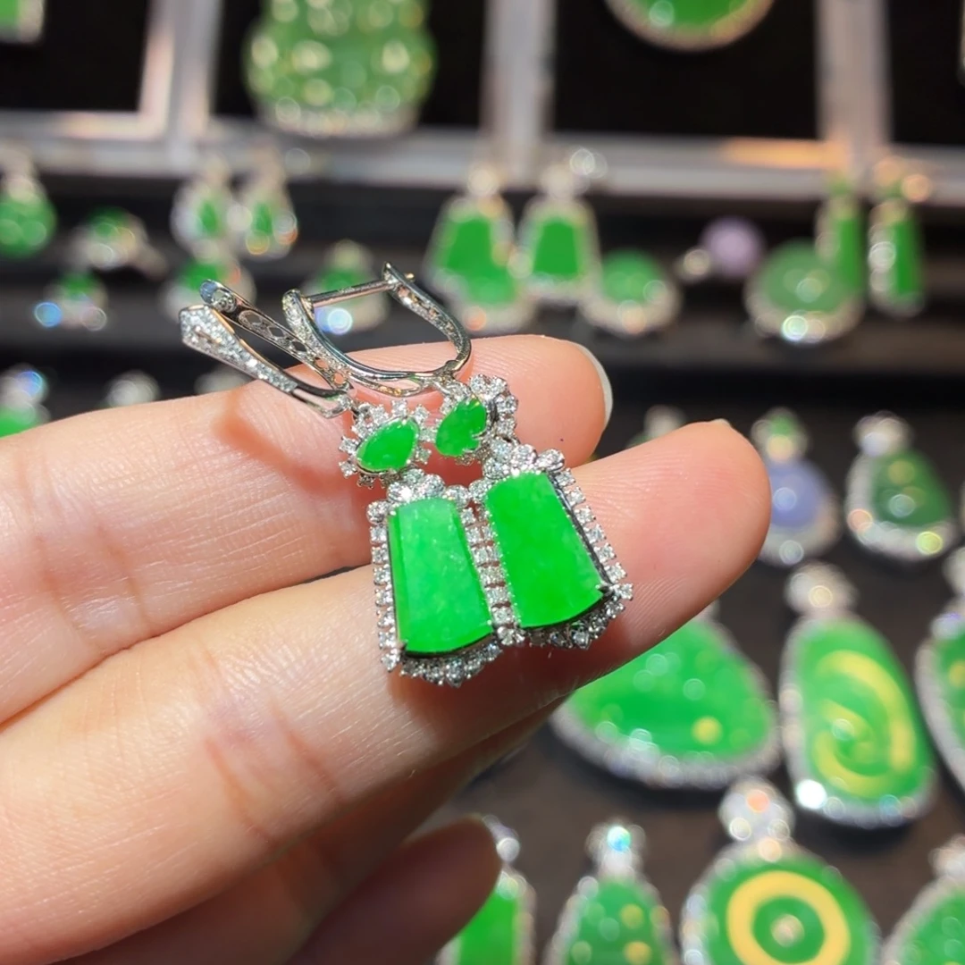 翡翠18K金镶嵌吊坠(不含链)91号