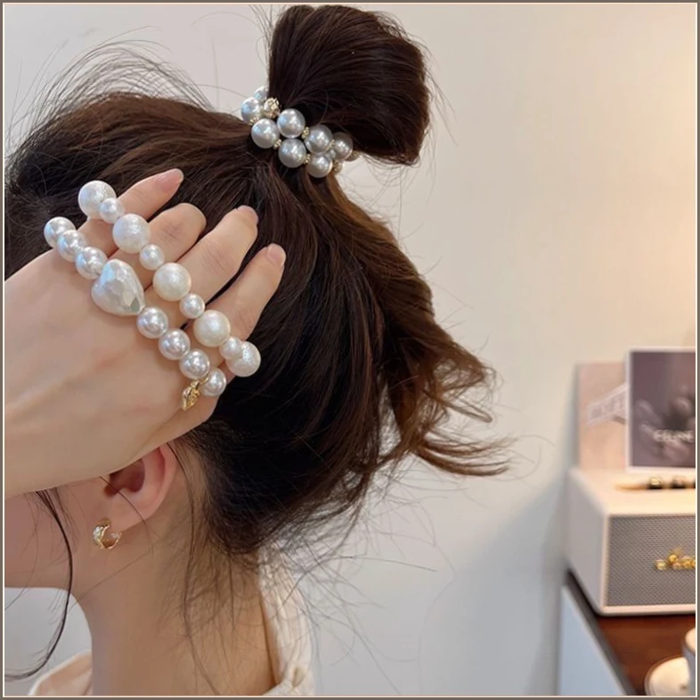 白月光珍珠链式发圈BDFS头绳女生高级感扎高弹力头发皮筋优【燕学】