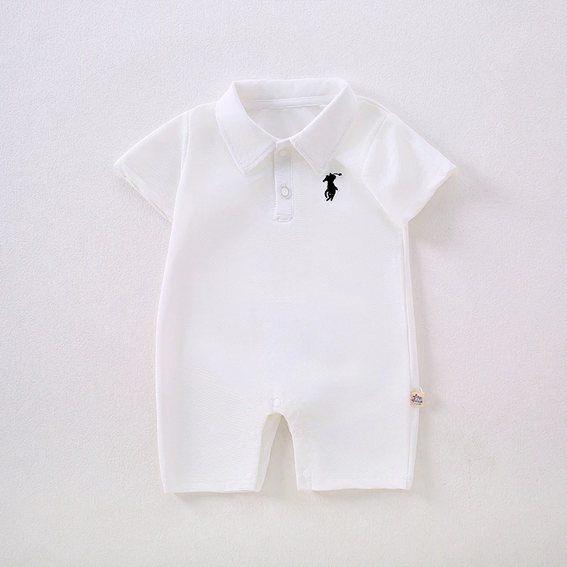 【polo衫连体】婴儿宝宝男夏季短袖帅气哈衣夏天外出服爬服