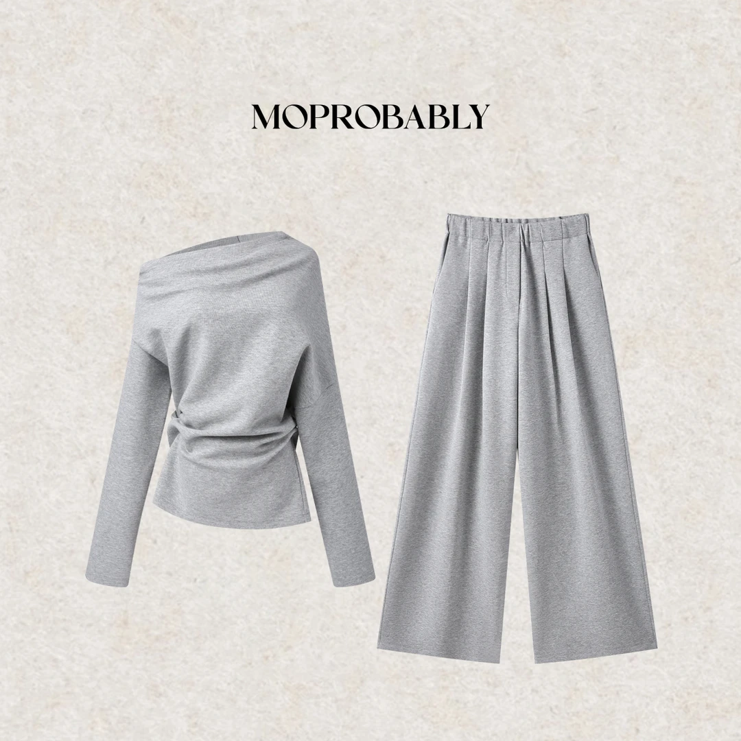 Moprobably李予诺「秀型套装」极简时尚休闲套装L5148008+L5151007