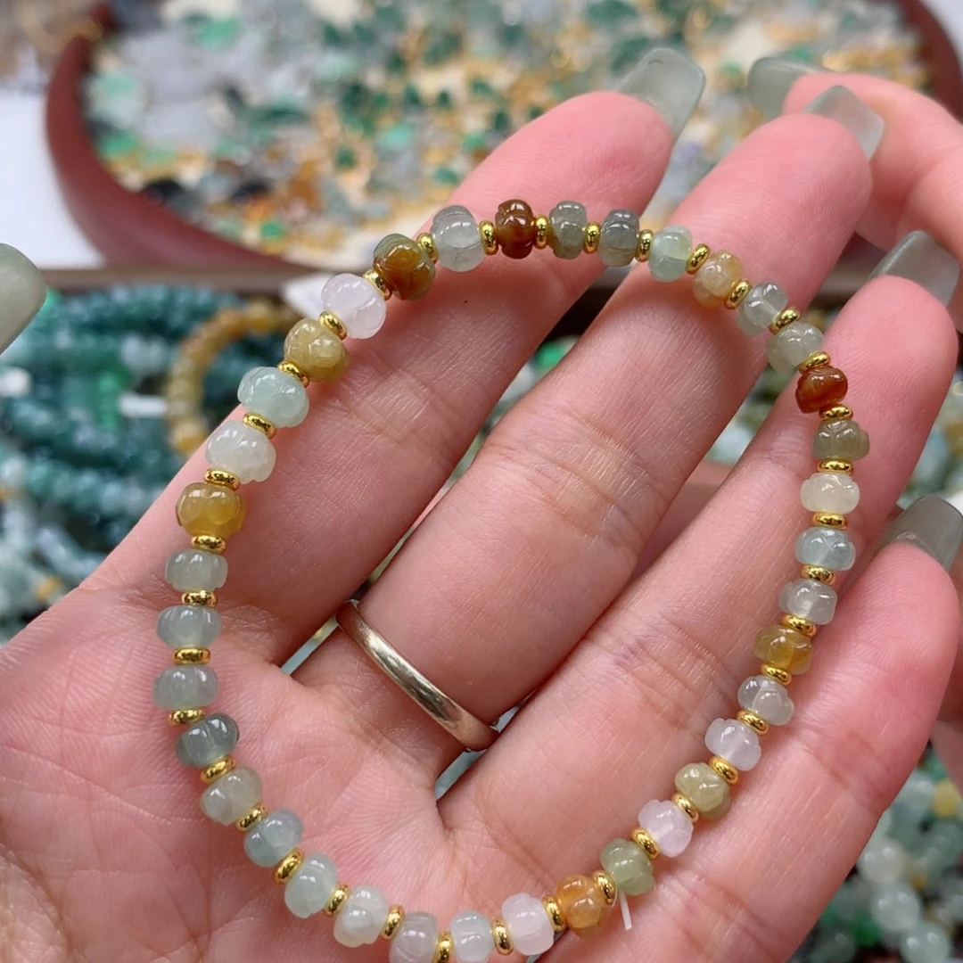 散珠翡翠莲花珠手串