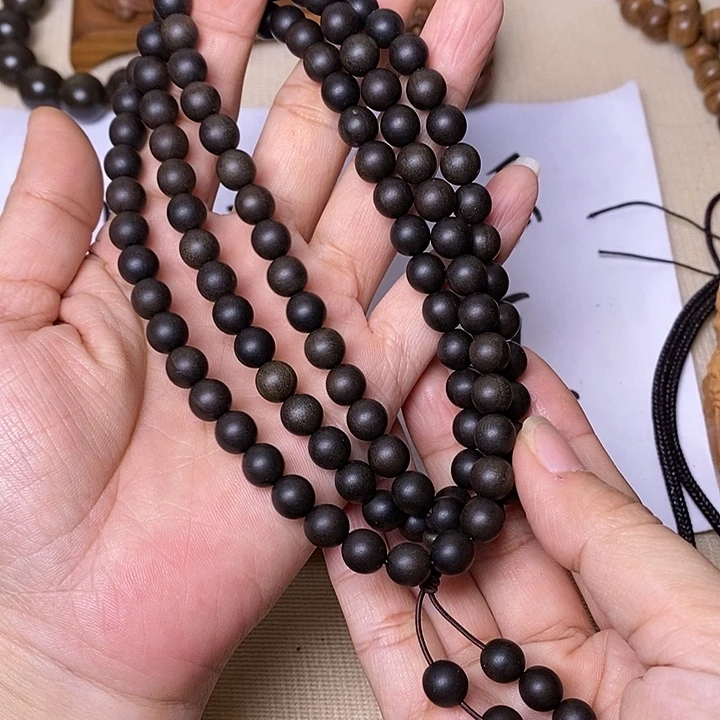 檀香木手串/手链老山檀香阴沉树心料0.8/108圆珠