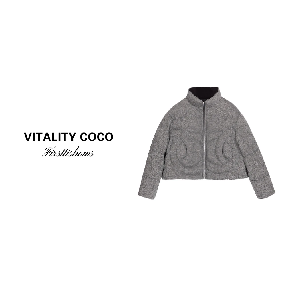 「VITALITY COCO」小香风休闲灰色轻奢秋冬保暖羽绒服1529