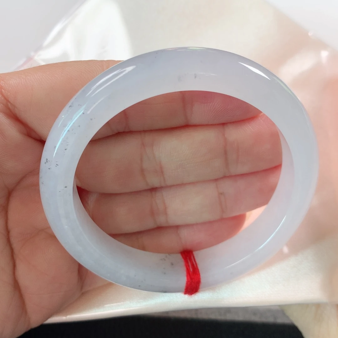 未镶嵌手镯翡翠冰胶白月光飘乌鸡花特色镯241