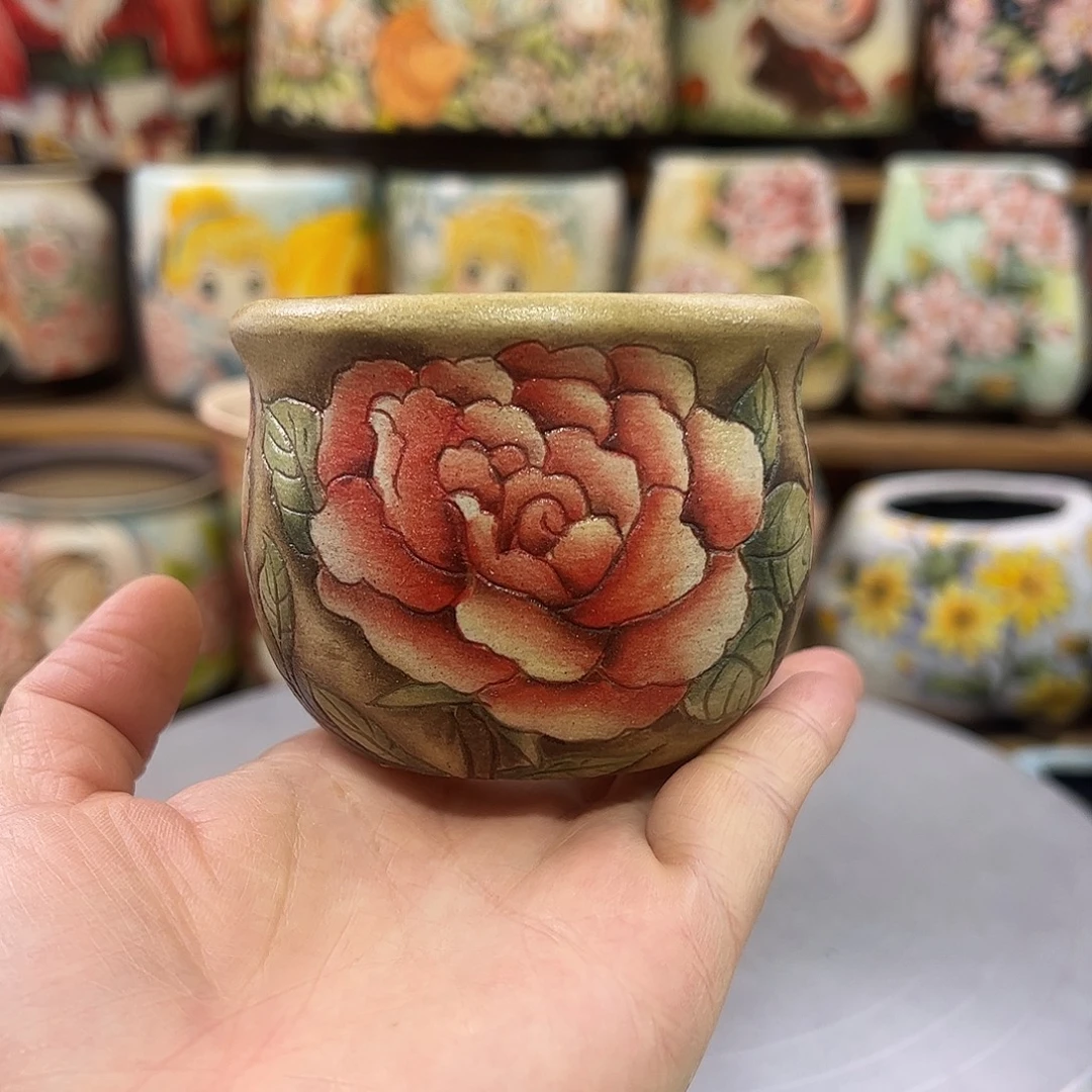 景德镇炫彩手绘口6.5高6