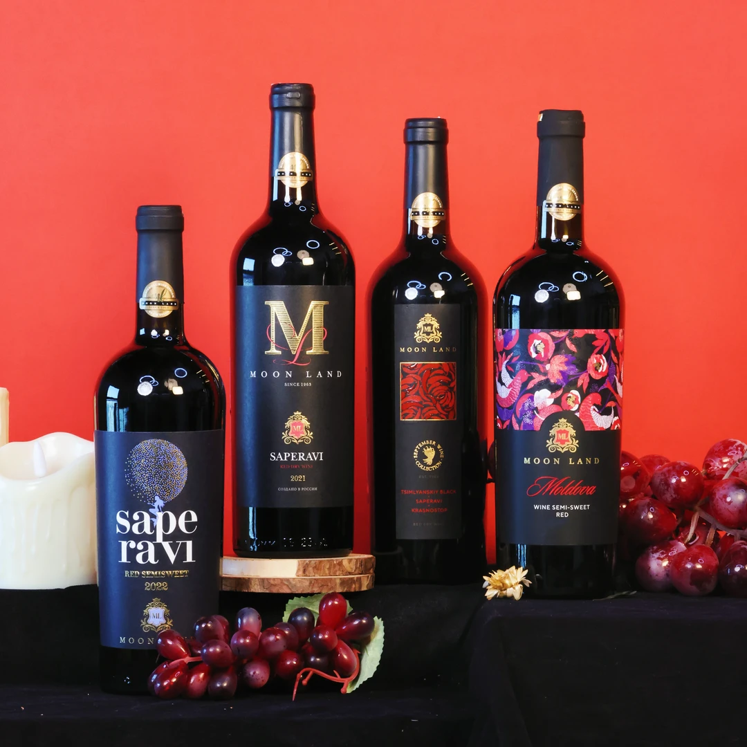 【 俄罗斯进口】木莱特黑魔王 月光 黑M 火烈鸟葡萄酒750ml/瓶 组合