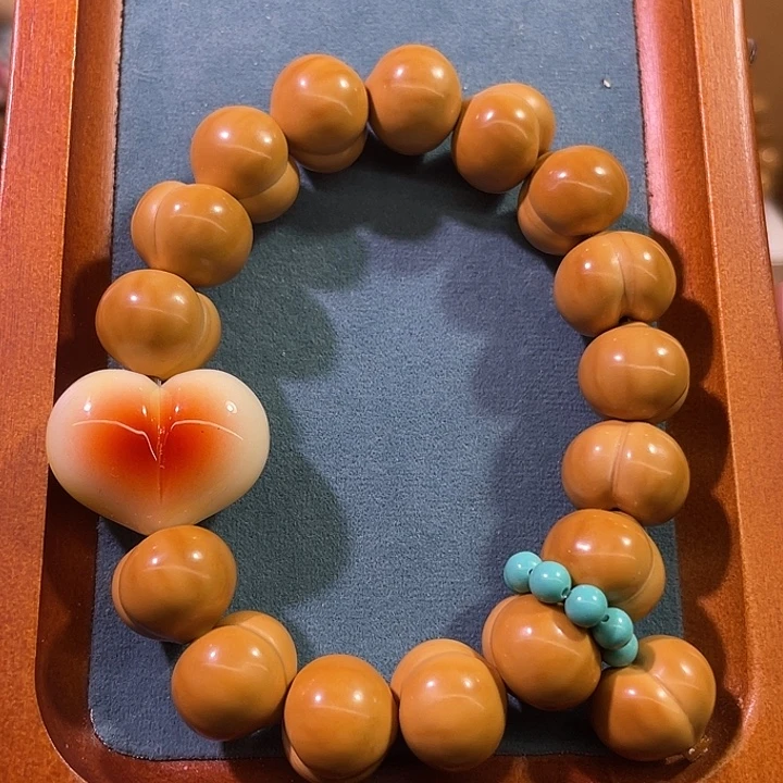 猴头核桃吊坠聚宝盆手工屁桃卡15.5红心款全品