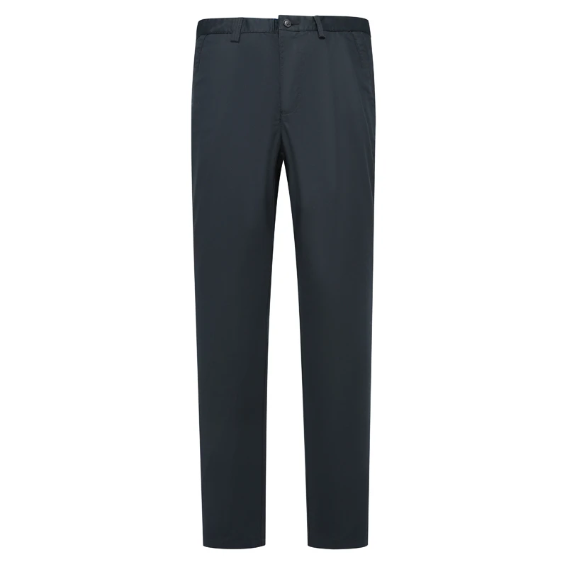 AB1044邦纳春秋厚度男式休闲裤 棉中腰修身商务休闲长裤 深蓝色