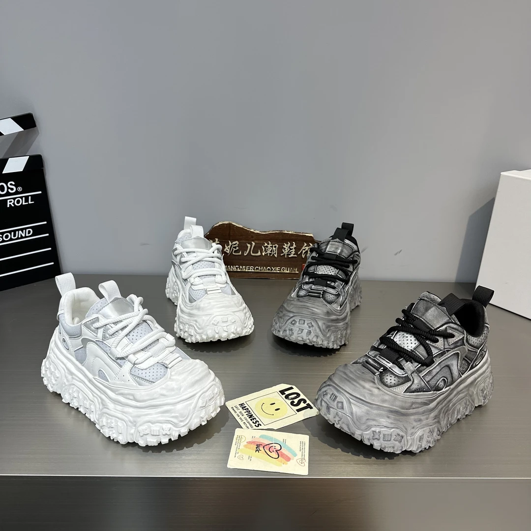 MANGNIER/欧货爆款女鞋时尚小众ins潮流擦色溶解底松糕鞋休闲潮鞋