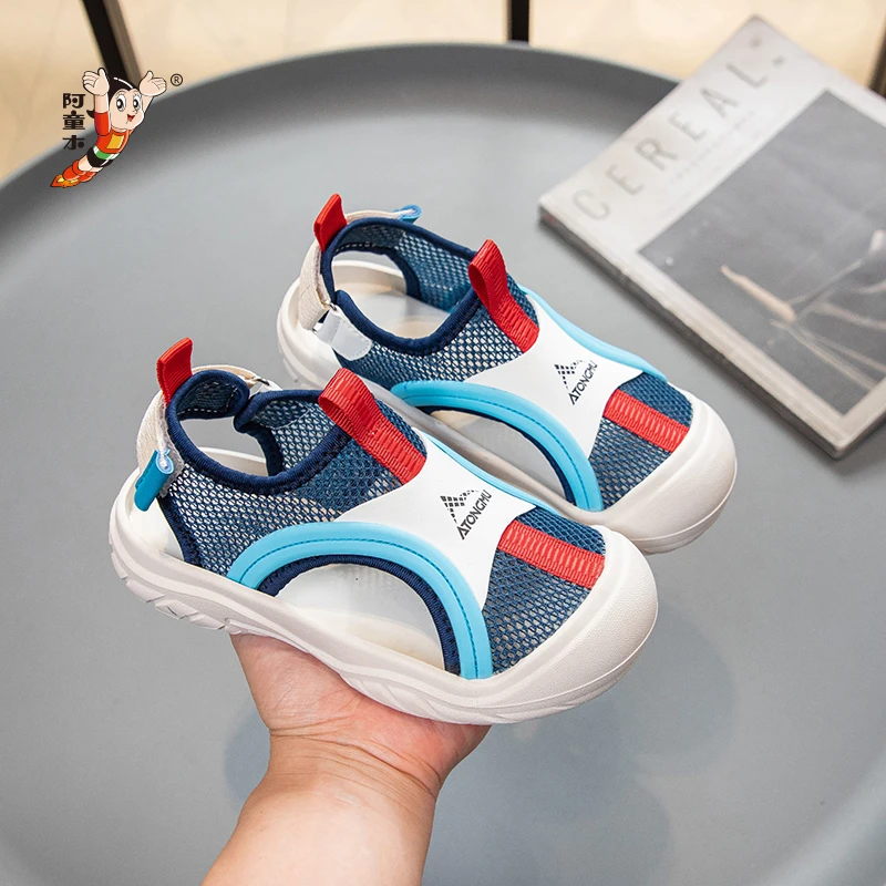 阿童木春夏季2025新款透气中大童凉鞋校园软底网面休闲童鞋SX006