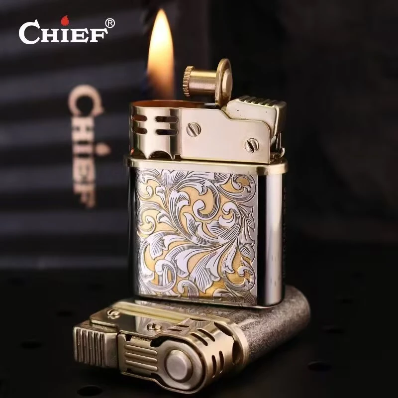 首领二代升级雕刻复古防风煤油打火机机械感个性磕头创意男士礼物