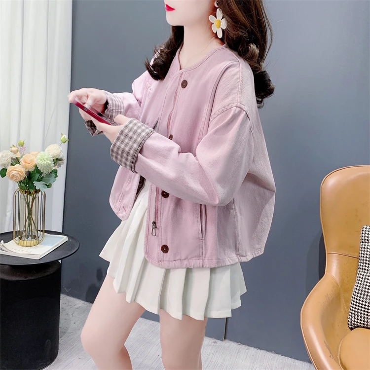 糖果色牛仔短外套女春季2025新款韩版宽松百搭小个子时尚夹克上衣
