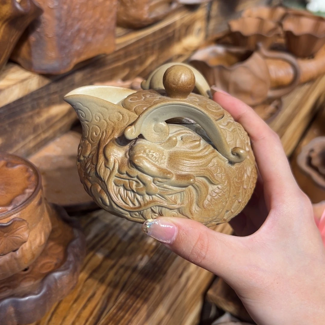 裸烧老岩泥原矿茶具