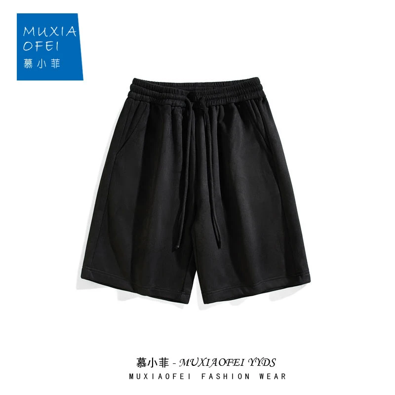 重磅短裤男士夏季2025新款宽松直筒运动中裤潮牌美式五分裤子