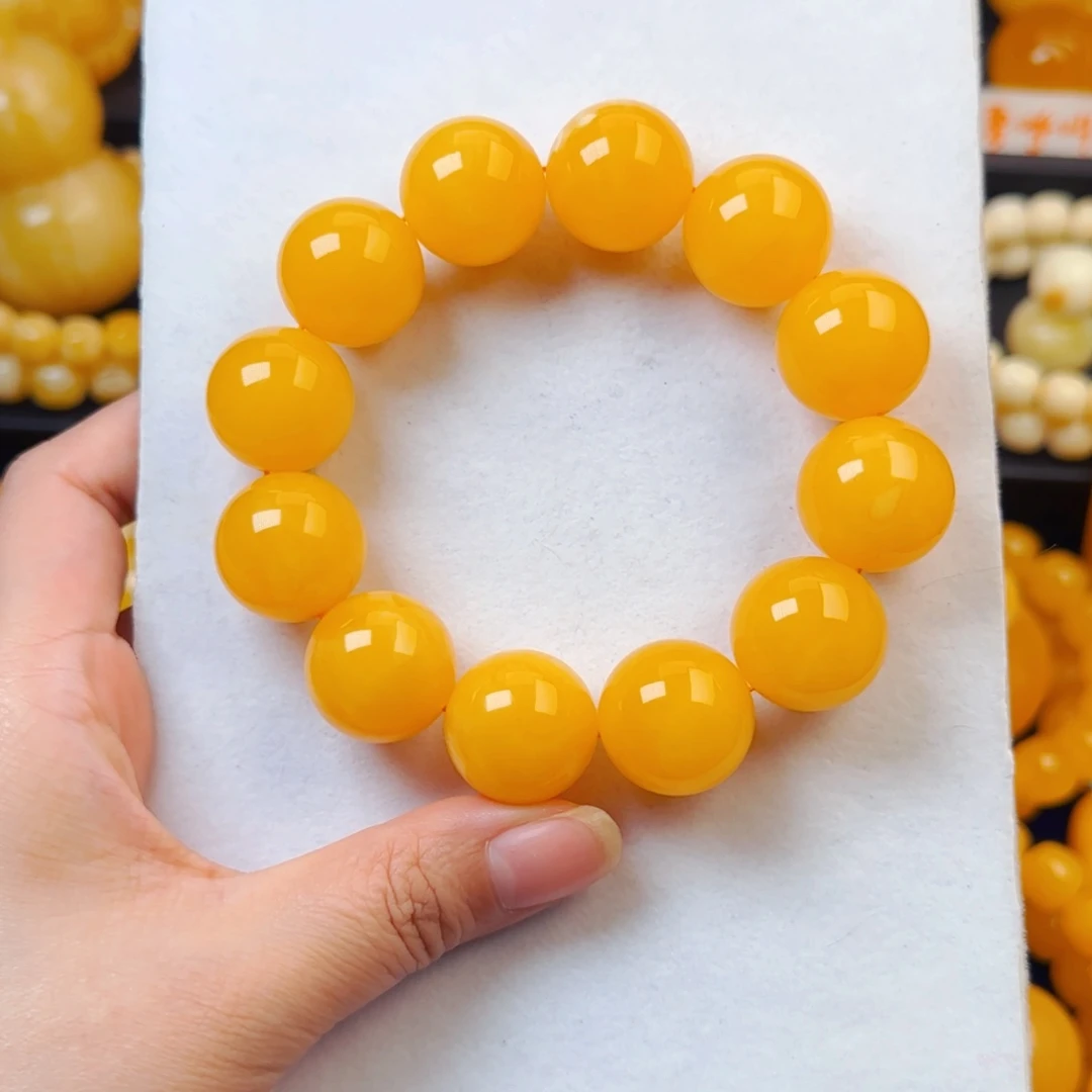 蜜蜡未镶嵌颈饰浓蜡橘色同料20