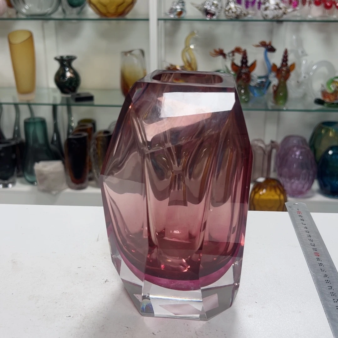 幻彩琉璃花器纯手工制作高度 21