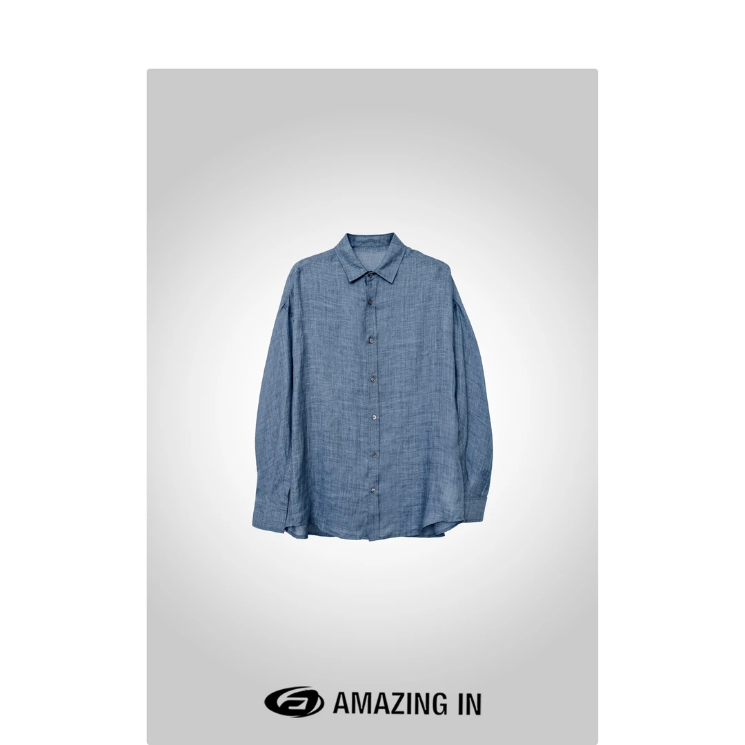 AMAZING IN "追风"100苎麻休闲廓形纯色衬衫 A240603-LJ-LH-23116