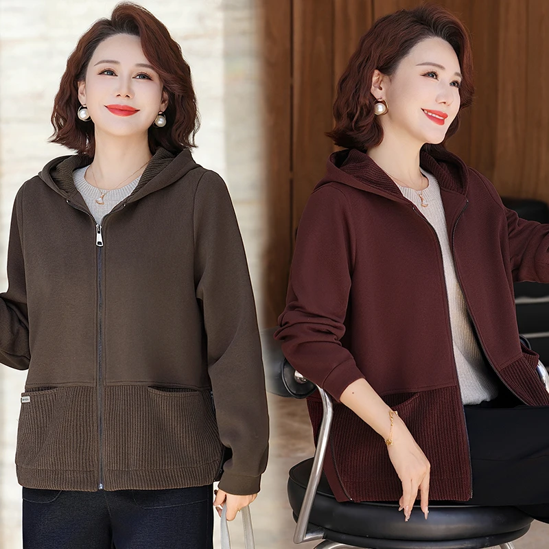 中年妈妈秋装外套短款洋气2025新款50多岁中老年女士春秋休闲上衣